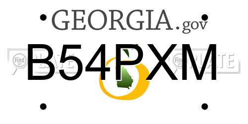 B54PXM Georgia License Plate