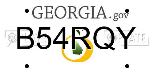 B54RQY Georgia License Plate