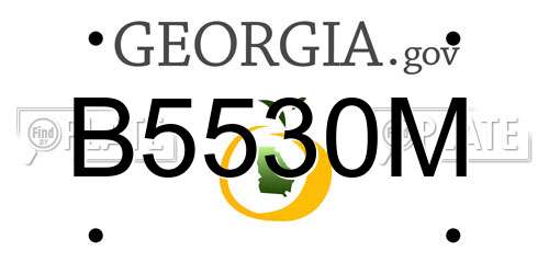 B5530M Georgia License Plate