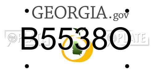 B5538O Georgia License Plate