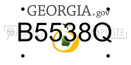 B5538Q Georgia License Plate