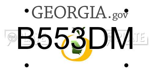 B553DM Georgia License Plate