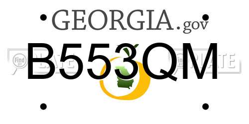 B553QM Georgia License Plate