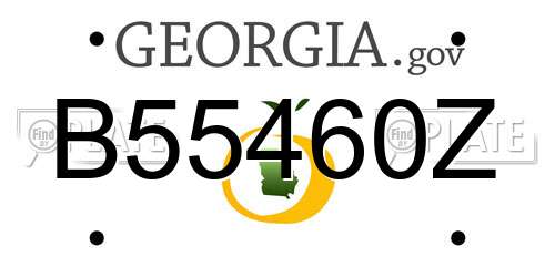 B55460Z Georgia License Plate