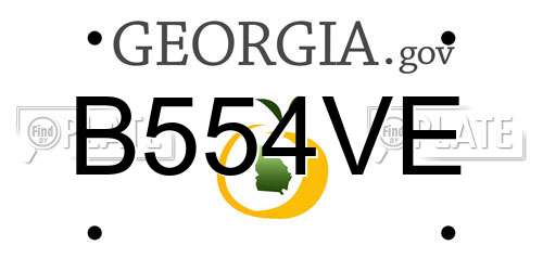 B554VE Georgia License Plate