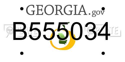 B555034 Georgia License Plate