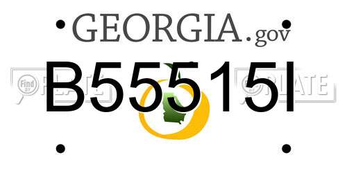 B55515I Georgia License Plate