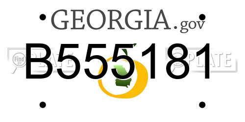 B555181 Georgia License Plate