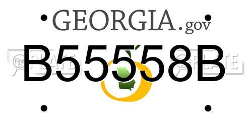 B55558B Georgia License Plate