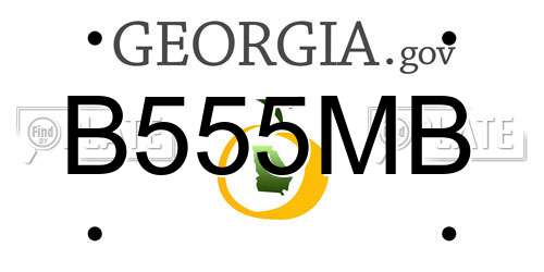 B555MB Georgia License Plate