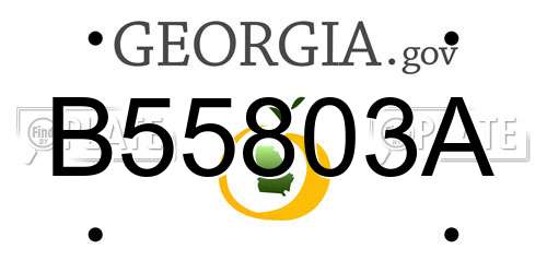 B55803A Georgia License Plate