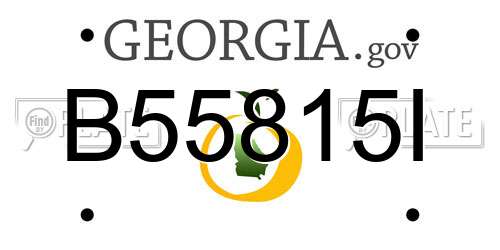 B55815I Georgia License Plate