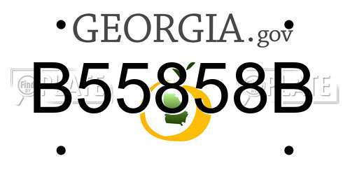 B55858B Georgia License Plate