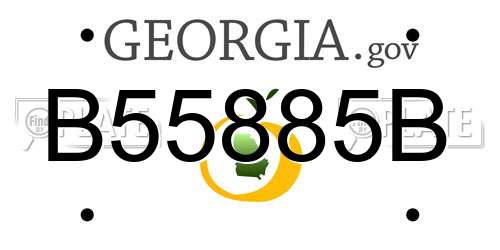 B55885B Georgia License Plate