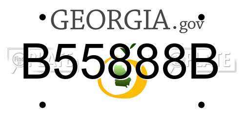 B55888B Georgia License Plate