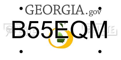 B55EQM Georgia License Plate