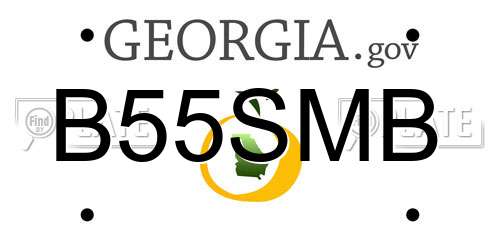 B55SMB Georgia License Plate