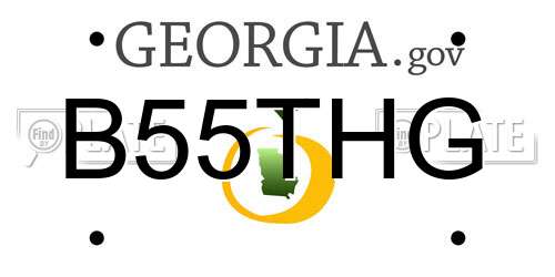 B55THG Georgia License Plate