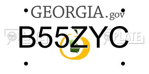 B55ZYC Georgia License Plate
