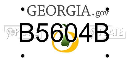 B5604B Georgia License Plate