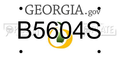 B5604S Georgia License Plate