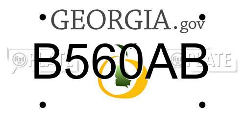 B560AB Georgia License Plate