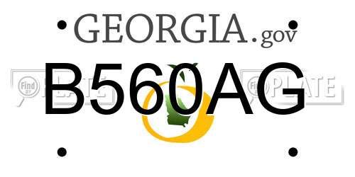 B560AG Georgia License Plate