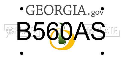 B560AS Georgia License Plate