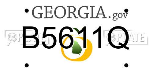 B5611Q Georgia License Plate