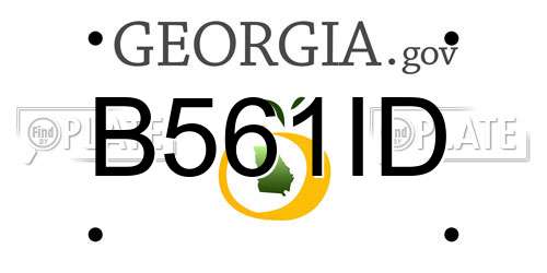 B561ID Georgia License Plate