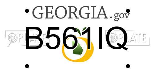 B561IQ Georgia License Plate