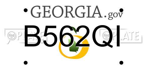 B562QI Georgia License Plate