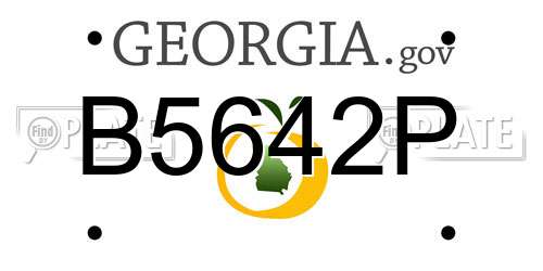 B5642P Georgia License Plate