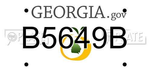 B5649B Georgia License Plate