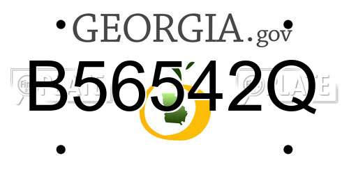 B56542Q Georgia License Plate