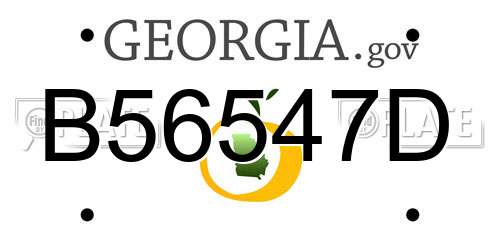 B56547D Georgia License Plate