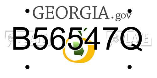 B56547Q Georgia License Plate