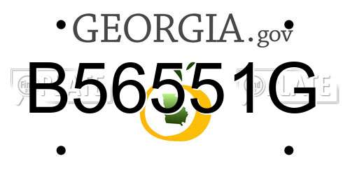 B56551G Georgia License Plate