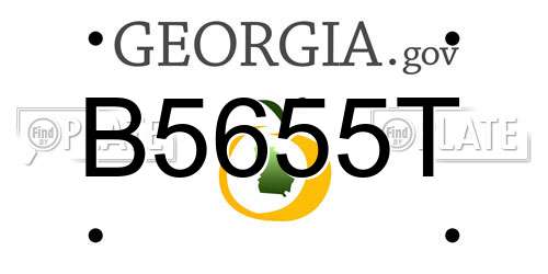 B5655T Georgia License Plate