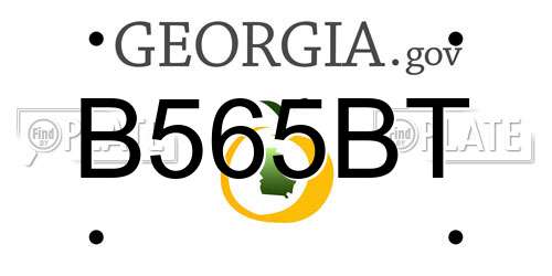 B565BT Georgia License Plate