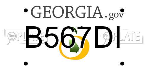 B567DI Georgia License Plate