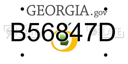 B56847D Georgia License Plate