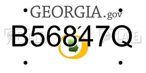 B56847Q Georgia License Plate