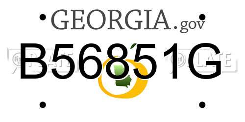 B56851G Georgia License Plate