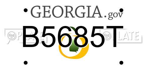 B5685T Georgia License Plate