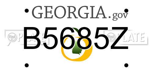 B5685Z Georgia License Plate