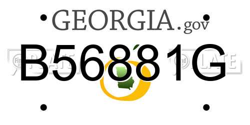 B56881G Georgia License Plate