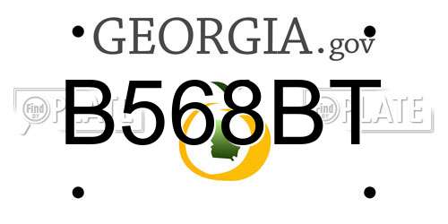 B568BT Georgia License Plate