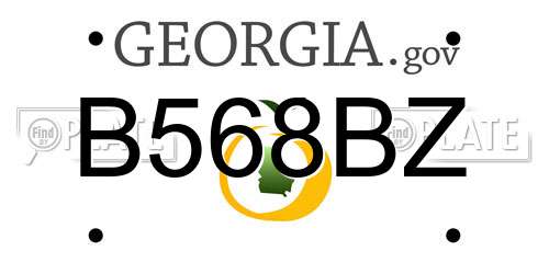 B568BZ Georgia License Plate