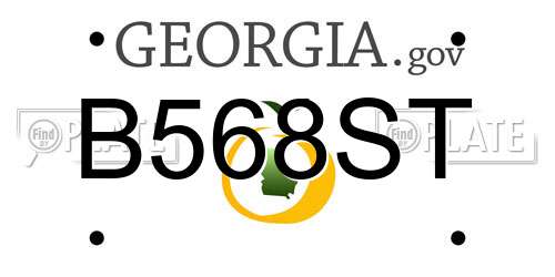 B568ST Georgia License Plate
